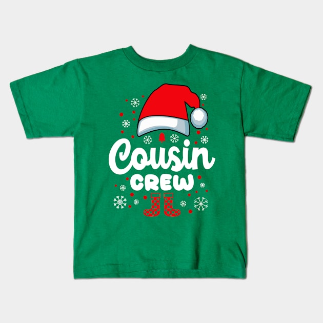 Santa Hat Cousin Christmas Family White Red Kids T-Shirt by JaussZ